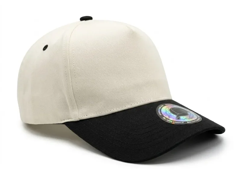 Gorra Algodón BiColor negro, vista lateral