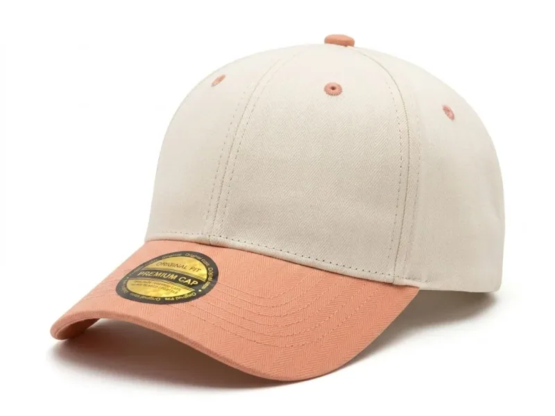 Gorra Algodón Fit salmón, vista lateral