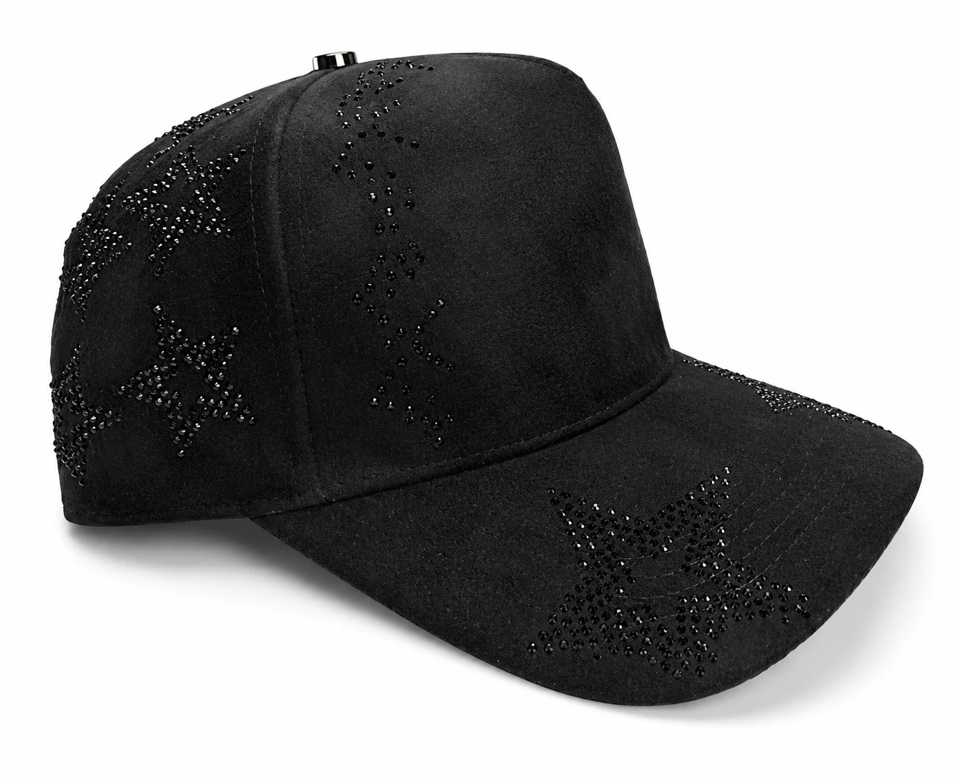 Gorra de Gamuza con Pedrería, vista lateral