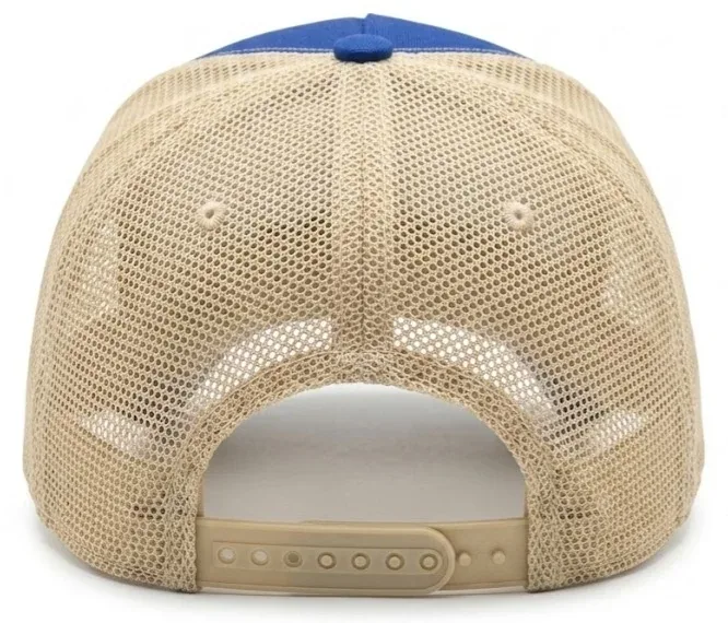 Gorra Trucker azul/azul, detalle de malla trasera